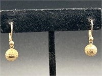14K Gold Earrings, Total Weight 1.6g
