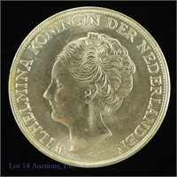 1944-D Curacoa (Netherlands) 2 1/2 Gulden (Gem BU)