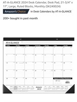 NEW 2024 Desk Calendar, Desk Pad, 21-3/4" x 17",