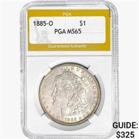 1885-O Morgan Silver Dollar PGA MS65