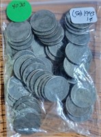 APPROX. 50 1943 STEEL LINCOLN WHEAT CENTS