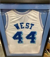 JERRY WEST SIGNED JERSEY IN FRAME