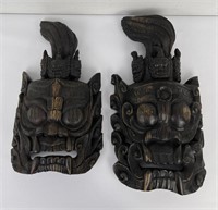 Pair of Indonesian Balinese Demon Masks