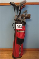 Mixed Golf Clubs w/ Spalding Bag