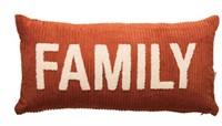 20" x 10" 'Family' Corduroy Pillow, Orange