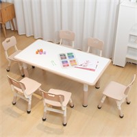 Adjustable Kids Table and Chair Set  6 Seats
