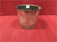 Crystal Ice Bucket, Pinwheel Star Pattern with