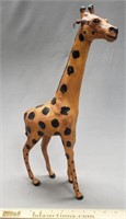 Painted Leather Giraffe Sculpture