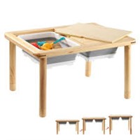 NEW $162 FUNLIO Wooden Sensory Table with 2 Bins