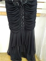 Vintage Black Sequin Dress w/ Lace Mermaid Skirt