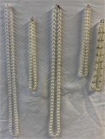 Lot of 5 Faux Clutch Your Pearls Beaded Necklaces