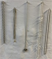 Lot of 5 Silvertone Necklaces Link Chains