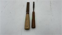 (2) antique wood chisels