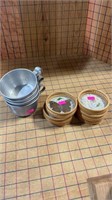 Butterfly, coasters and aluminum measuring cups