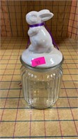 Bunny topper, glass jar