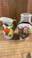 Pottery vase and pitcher
