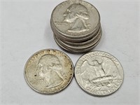 10- 1963 D Washington Silver Quarters