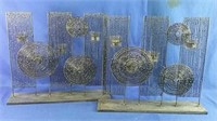 Metal candle holders,  20" x 5" x 18"