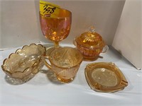 GROUP OF ANTIQUE CARNIVAL GLASS - IRIS &