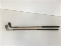 Two Wooden Shaft Golf Clubs