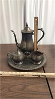 Oneida teapot ,sugar,creamer set USA