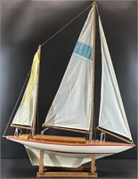 Vintage Wood Model Sailboat