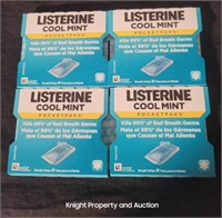 4 Listerine Cool Mint Pocketpaks 24 Strips
