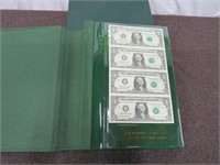 Collectors Ledger Book w/ 2 Dollar Bills & More
