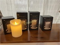 4 NEW Real Wax Flameless LED Candle Set