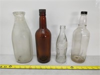 box of vintage glass bottles