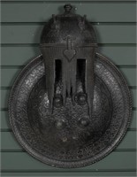 Syrian Style Antique Cast Iron Shield and Helmet