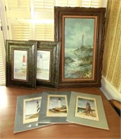 oil painting of lighthouse & lighthouse prints