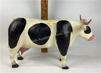 Painted wood cow