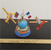 Flight Around The World Tin Litho Toy- Made In