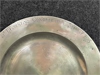 Antique 15" Duncomb Pewter Platter