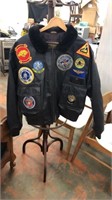Leather Naval Bomber Jacket