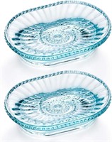 MDLUU Glass Soap Dish  Blue  2 Pack