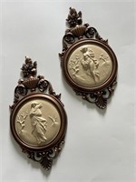 Set of 2 Syroco Goddess/Greek Goddess Wall