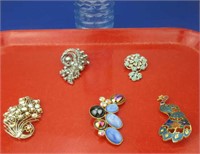 5 Vintage Brooches