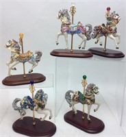 5 JEWELED CAROUSEL SCULPTURES