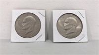 1974-P & 1974-D Eisenhower dollar coins