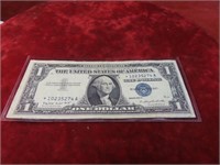 1957A $1 Silver certificate US banknote. Star