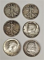 (6) Silver Half Dollars