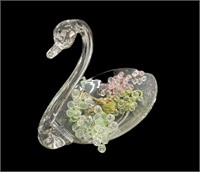 Glass Swan w’ Glass Grapes