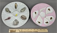 2 Oyster Plates Hand Painted