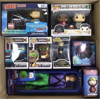 (8pc) Funko Pops, Orbz Figures