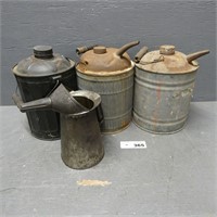 Galvanized Fuel / Oil Cans & Savory Oil Can