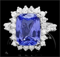 $14,425  6.20 cts Tanzanite & Diamond 14k Ring