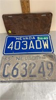 1952-1983-1965 NEVADA LICENSE PLATES