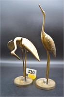 Pair of vintage brass cranes